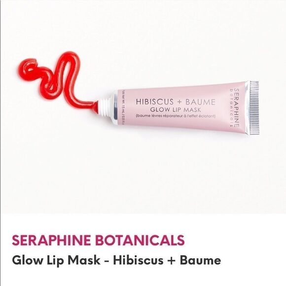SERAPHINE BOTANICALS Glow Lip Mask Hibiscus+Baume - Picture 1 of 7